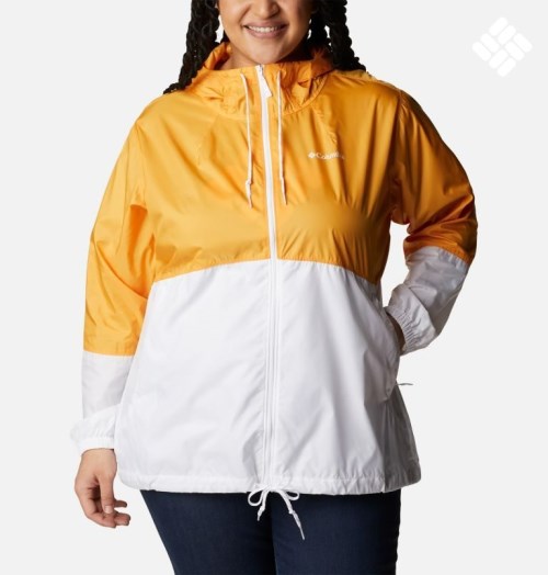 Women's Columbia Flash Forward Windbreaker Jackets Mango / White | Plus Size CA-N1463